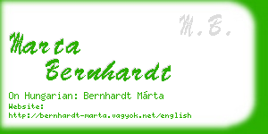 marta bernhardt business card