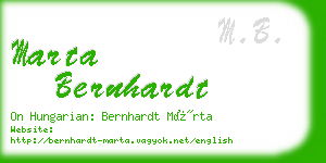 marta bernhardt business card
